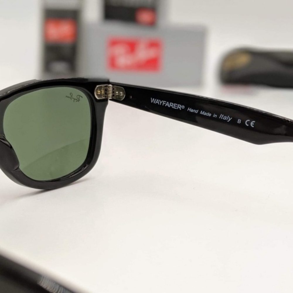 LIKE NEW RayBan Wayfarer RB2140 Black Ray ban sunglasses - Picture 7 of 16